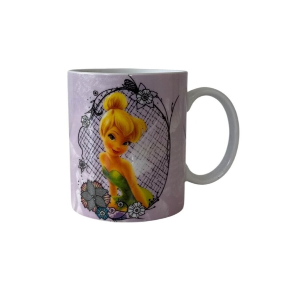 Disney Fairies Tinker Bell Ceramic Mug Lavender 8 Oz Microwave & Dishwasher Safe